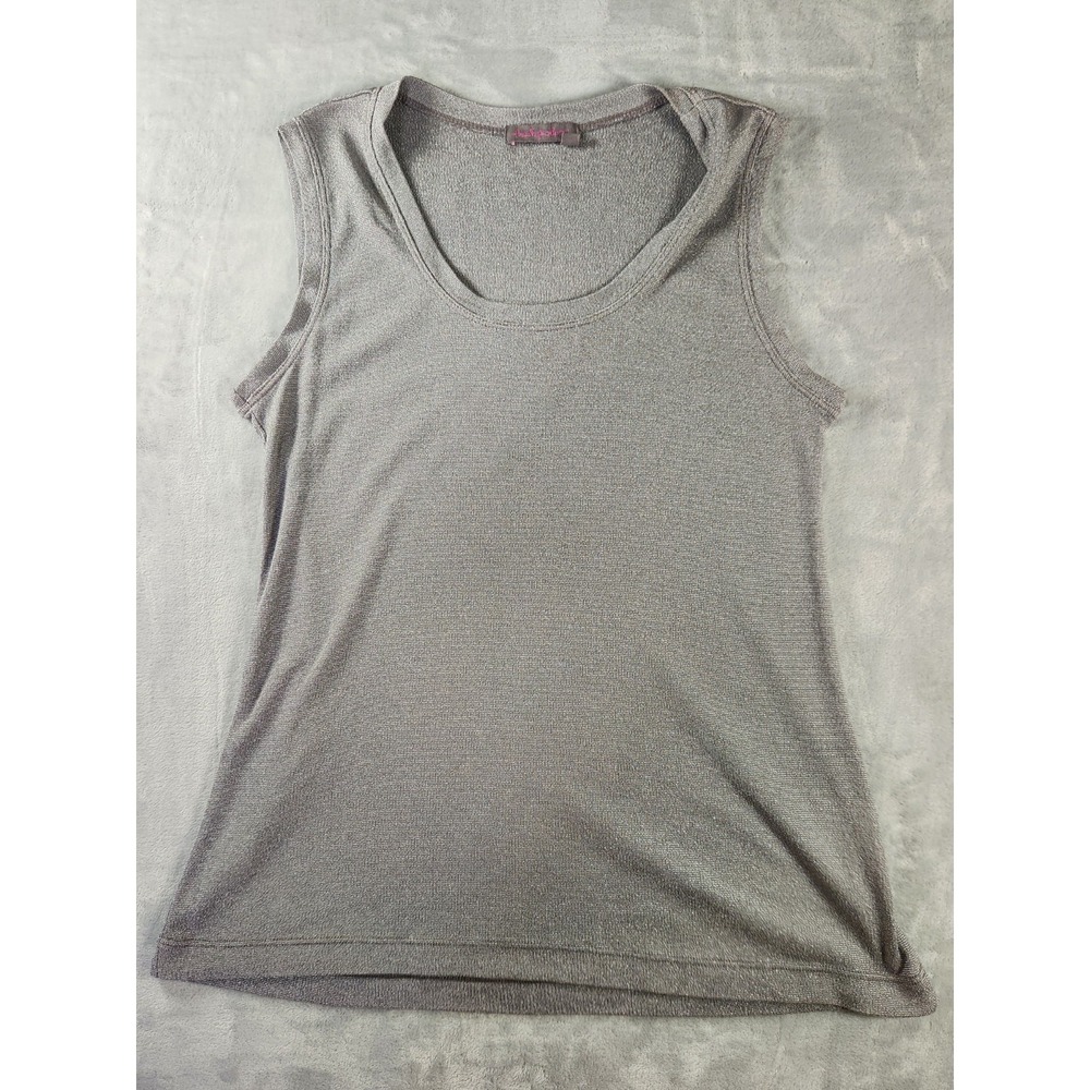 Fresh Produce Silver Shimmer Scoop Neck Womens Tank Top Sz M